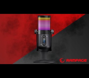 Rampage Diyez mikrofon gamingowy dotykowy RGB USB C czarny