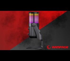 Rampage Diyez mikrofon gamingowy dotykowy RGB USB C czarny
