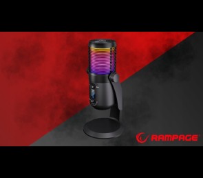 Rampage Diyez mikrofon gamingowy dotykowy RGB USB C czarny