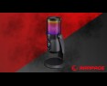 Rampage Diyez mikrofon gamingowy dotykowy RGB USB C czarny Rampage Diyez mikrofon gamingowy dotykowy RGB USB C czarny