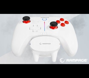 Rampage Hydra Pro kontroler RGB bezprzewodowy pad z stacją ładującą biały