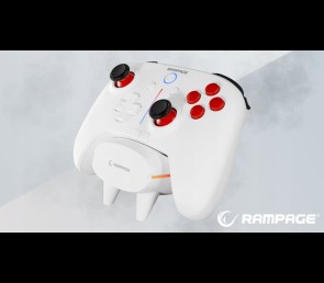 Rampage Hydra Pro kontroler RGB bezprzewodowy pad z stacją ładującą biały