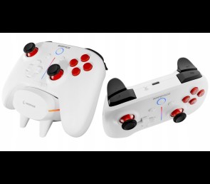 Rampage Hydra Pro kontroler RGB bezprzewodowy pad z stacją ładującą biały