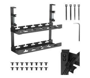Organizer Maclean MC-104 B podbiurkowy na kable czarny solidny