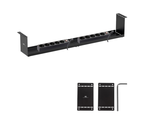Organizer na kable Maclean MC-107 B kompaktowy podbiurkowy czarny