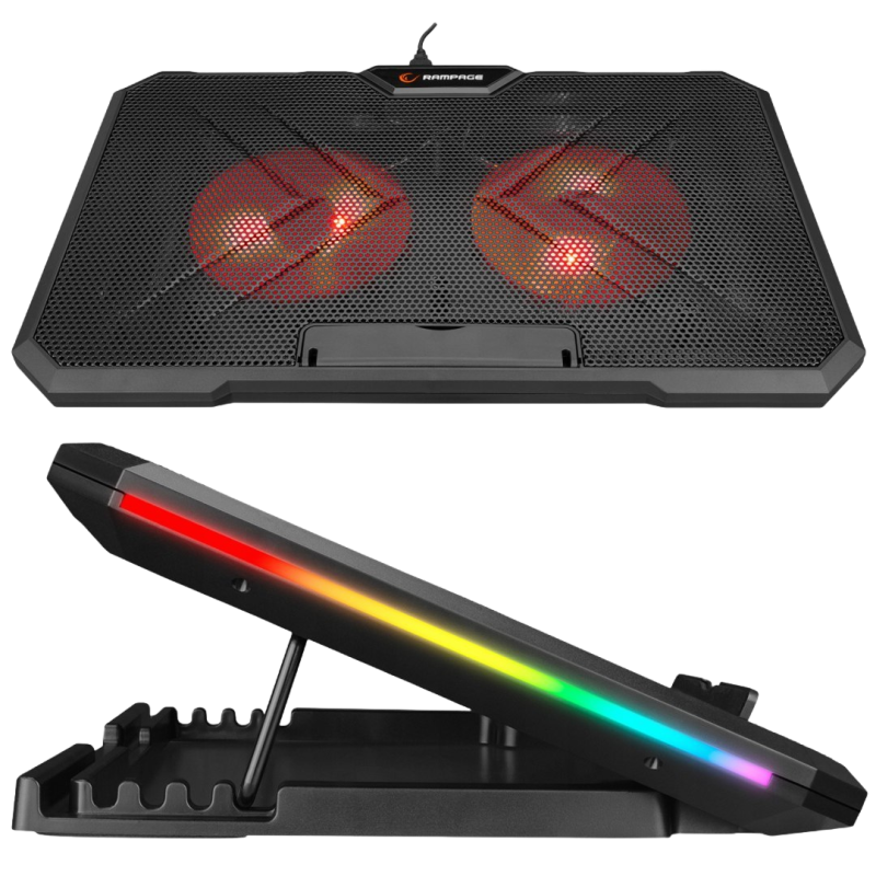Rampage AD-RC12 CLAW Podstawka chłodząca laptop 15-17 cal RGB regulowana Rampage AD-RC12 CLAW Podstawka chłodząca laptop 15-17 cal RGB regulowana