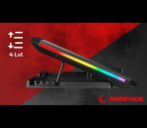 Rampage AD-RC12 CLAW Podstawka chłodząca laptop 15-17 cal RGB regulowana
