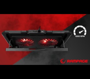 Rampage AD-RC12 CLAW Podstawka chłodząca laptop 15-17 cal RGB regulowana