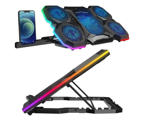 Rampage AD-RC14 X-RANGER podstawka chłodząca 9-17 cali RGB gamingowa