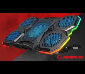 Rampage AD-RC14 X-RANGER podstawka chłodząca 9-17 cali RGB gamingowa