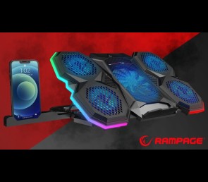 Rampage AD-RC14 X-RANGER podstawka chłodząca 9-17 cali RGB gamingowa
