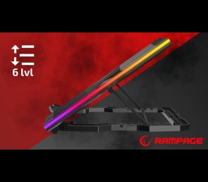 Rampage AD-RC14 X-RANGER podstawka chłodząca 9-17 cali RGB gamingowa