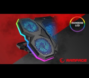 Rampage AD-RC14 X-RANGER podstawka chłodząca 9-17 cali RGB gamingowa