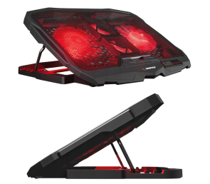 Rampage AD-RC4 Podstawka chłodząca pod laptop gaming czarna LED regulowana