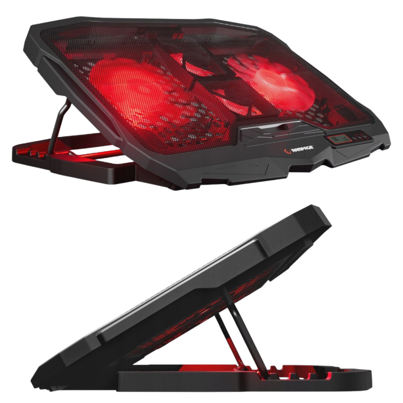 Rampage AD-RC4 Podstawka chłodząca pod laptop gaming czarna LED regulowana Rampage AD-RC4 Podstawka chłodząca pod laptop gaming czarna LED regulowana