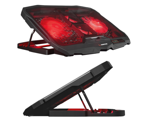 Rampage AD-RC4 Podstawka chłodząca pod laptop gaming czarna LED regulowana