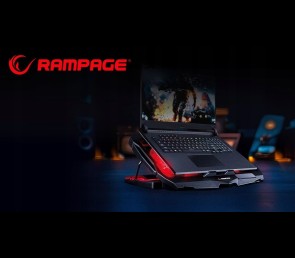 Rampage AD-RC4 Podstawka chłodząca pod laptop gaming czarna LED regulowana