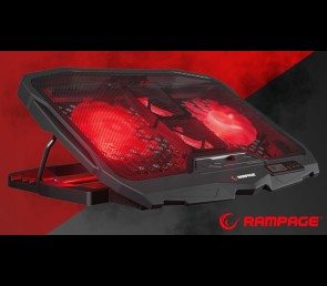 Rampage AD-RC4 Podstawka chłodząca pod laptop gaming czarna LED regulowana