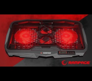 Rampage AD-RC4 Podstawka chłodząca pod laptop gaming czarna LED regulowana