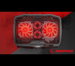 Rampage AD-RC4 Podstawka chłodząca pod laptop gaming czarna LED regulowana