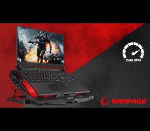 Rampage AD-RC4 Podstawka chłodząca pod laptop gaming czarna LED regulowana