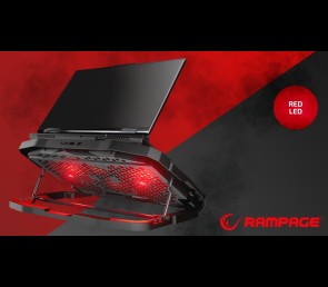 Rampage AD-RC4 Podstawka chłodząca pod laptop gaming czarna LED regulowana
