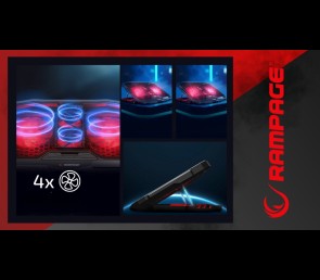 Rampage AD-RC4 Podstawka chłodząca pod laptop gaming czarna LED regulowana