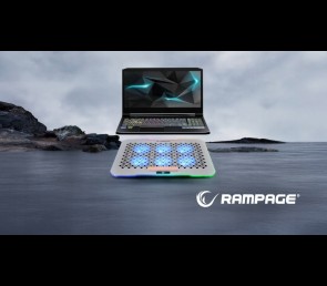 Rampage FREEZ Podstawka chłodząca laptopy 9-17 6 wentylatorów RGB srebrna