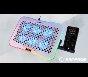 Rampage FREEZ Podstawka chłodząca laptopy 9-17 6 wentylatorów RGB srebrna