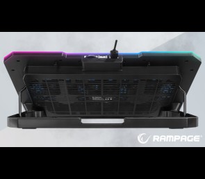 Rampage FREEZ Podstawka chłodząca laptopy 9-17 6 wentylatorów RGB srebrna