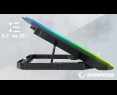 Rampage FREEZ Podstawka chłodząca laptopy 9-17 6 wentylatorów RGB srebrna Rampage FREEZ Podstawka chłodząca laptopy 9-17 6 wentylatorów RGB srebrna