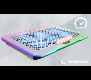 Rampage FREEZ Podstawka chłodząca laptopy 9-17 6 wentylatorów RGB srebrna