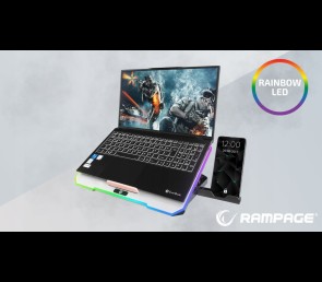 Rampage FREEZ Podstawka chłodząca laptopy 9-17 6 wentylatorów RGB srebrna