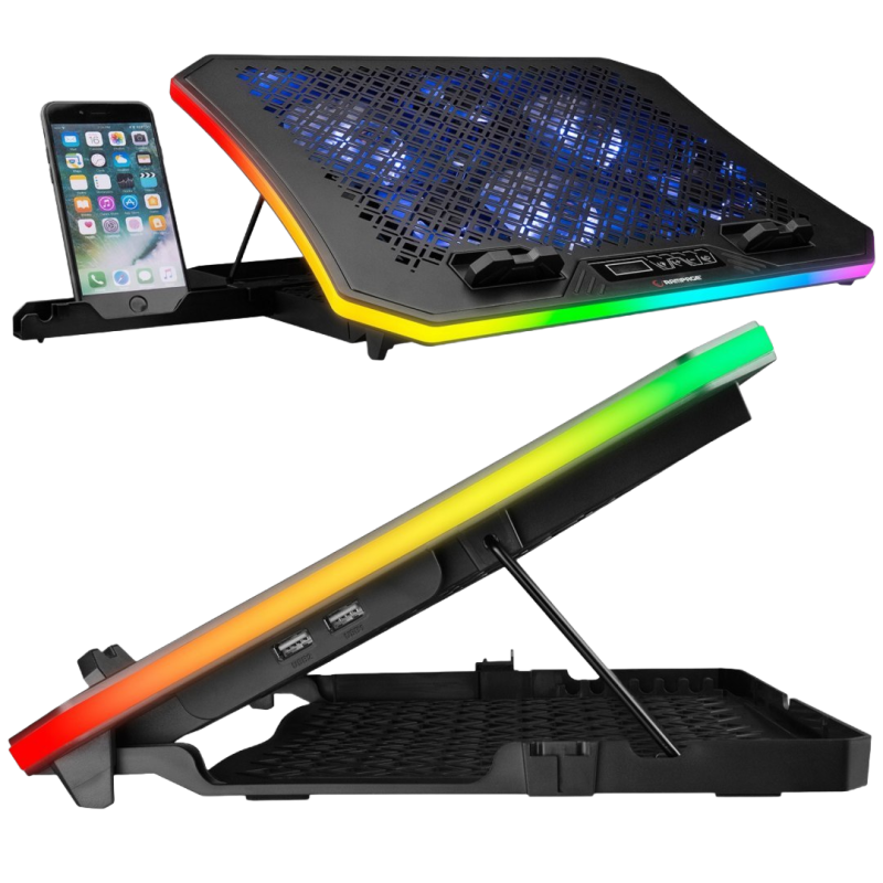 Rampage METAFOR Podkładka chłodząca pod laptopa 10 19 cali RGB USB cicha Rampage METAFOR Podkładka chłodząca pod laptopa 10 19 cali RGB USB cicha