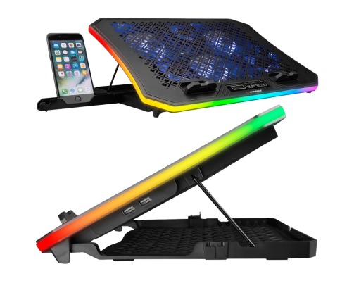 Rampage METAFOR Podkładka chłodząca pod laptopa 10 19 cali RGB USB cicha