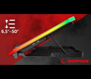 Rampage METAFOR Podkładka chłodząca pod laptopa 10 19 cali RGB USB cicha