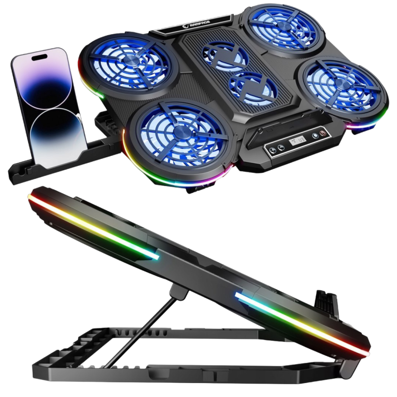Rampage PROTE R6 Podstawka chłodząca laptop 10-17 RGB regulowana gamingowa Rampage PROTE R6 Podstawka chłodząca laptop 10-17 RGB regulowana gamingowa