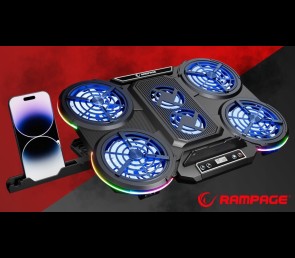 Rampage PROTE R6 Podstawka chłodząca laptop 10-17 RGB regulowana gamingowa