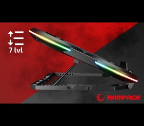 Rampage PROTE R6 Podstawka chłodząca laptop 10-17 RGB regulowana gamingowa