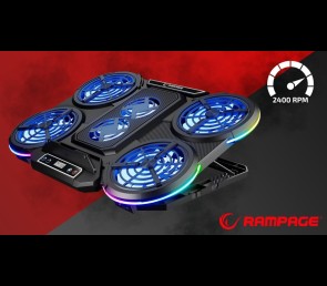 Rampage PROTE R6 Podstawka chłodząca laptop 10-17 RGB regulowana gamingowa