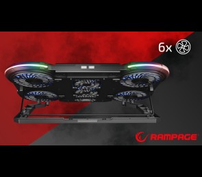 Rampage PROTE R6 Podstawka chłodząca laptop 10-17 RGB regulowana gamingowa