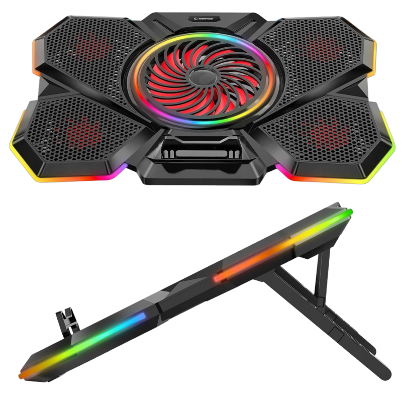 Rampage S47 CoolFlow podstawka chłodząca pod laptop 12-17 RGB regulowana