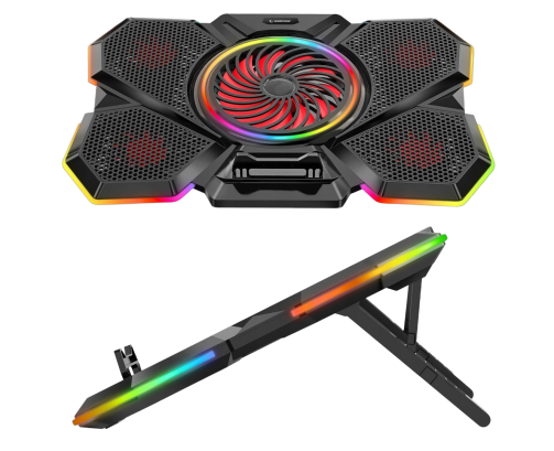 Rampage S47 CoolFlow podstawka chłodząca pod laptop 12-17 RGB regulowana
