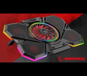 Rampage S47 CoolFlow podstawka chłodząca pod laptop 12-17 RGB regulowana