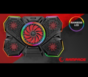 Rampage S47 CoolFlow podstawka chłodząca pod laptop 12-17 RGB regulowana