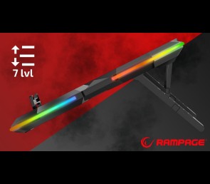 Rampage S47 CoolFlow podstawka chłodząca pod laptop 12-17 RGB regulowana