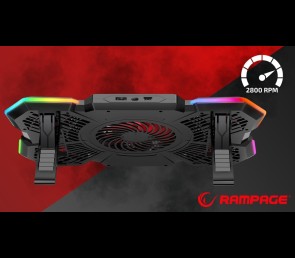 Rampage S47 CoolFlow podstawka chłodząca pod laptop 12-17 RGB regulowana