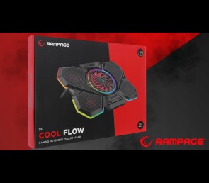 Rampage S47 CoolFlow podstawka chłodząca pod laptop 12-17 RGB regulowana