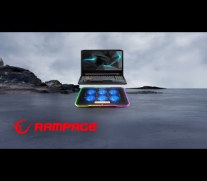 Rampage S48 FREEZ Podstawka chłodząca pod laptop 9-17 RGB 6 wentylatorów