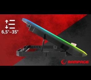 Rampage S48 FREEZ Podstawka chłodząca pod laptop 9-17 RGB 6 wentylatorów